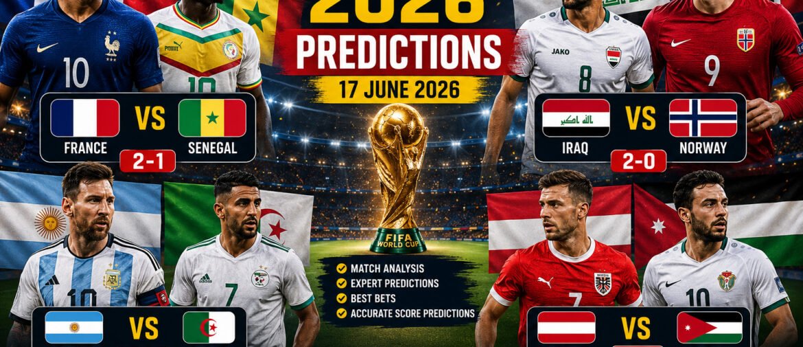 FIFA World Cup Predictions Today (17 June 2026): France, Argentina, Norway and Austria Expected to Start Strong